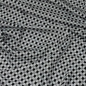 Grey Black Checkered Moonlight Fabric 58’’ PRICE PER METER