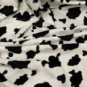 Tela Velboa Vaca Blanca Negra 58&#39;&#39; PRECIO POR METRO