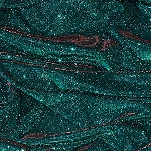 Teal Green Red Glitter Lurex Fabric 58'' PRICE PER METER