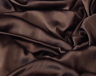 Brown Charmeuse Satin Fabric 58'' PRICE PER METER