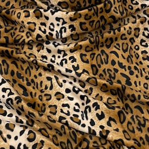 Tela Velboa Leopardo Marrón Claro Blanco Negro 58&#39;&#39; PRECIO POR METRO