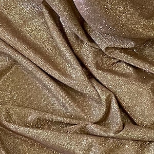 Gold Peach Glitter Lurex Fabric 58'' PRICE PER METER