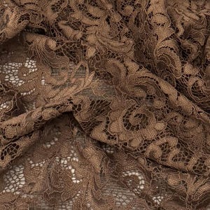Braun Floral Guipurespitze Stoff 148 cm PREIS PRO METER
