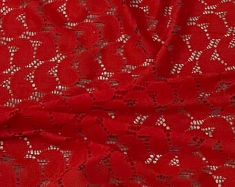 Red Paisley Lace Fabric 58'' PRICE PER METER