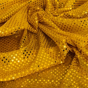 Yellow Sequin Fabric 45&#39;&#39; PRICE PER METER
