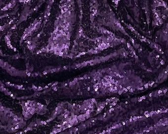 Purple Sequin Tulle Fabric 58" PRICE PER METER