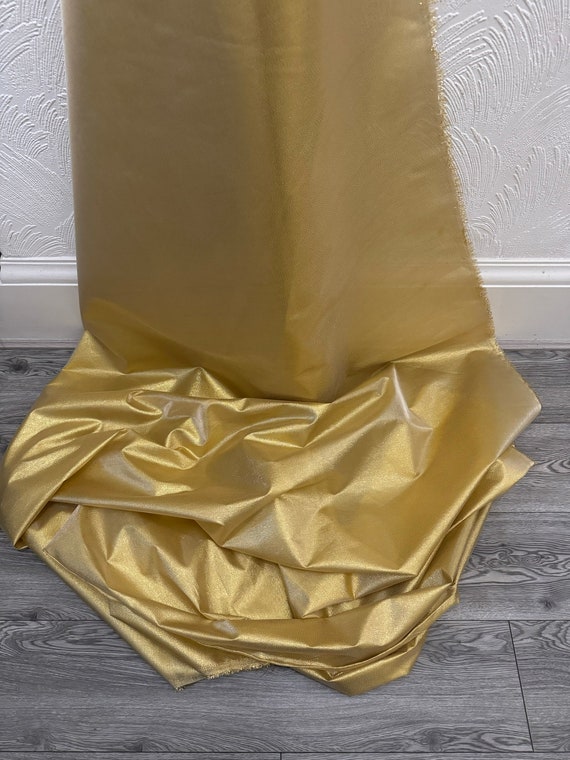 Tissu élasthanne Holographique Scintillant - 150 Cm De Large, Par Mètre - Idéal Cosplay, Robe, Décoration (Doré) - 7