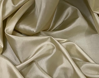 Cream Shiny Premium Taffeta Fabric 58’’ PRICE PER METER