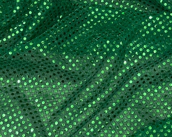 Emerald Green Sequin Fabric 45'' PRICE PER METER