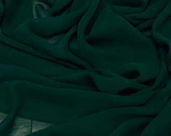 Forest Green Crepe Georgette Fabric 58'' PRICE PER METER