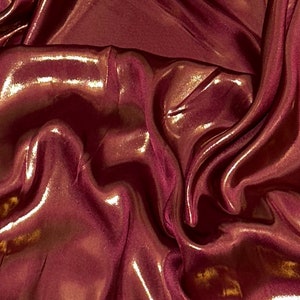 Fuchsia Pink Gold Shimmer Satin Fabric 58&#39;&#39; PRICE PER METER