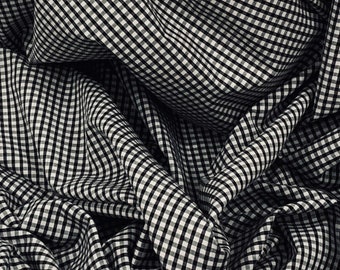 Black White Gingham Fabric 45’’ PRICE PER METER