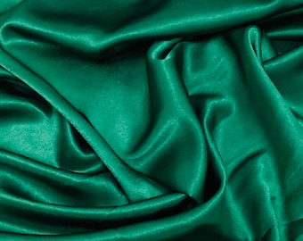 Tela de satén crepé verde bosque de 58 pulgadas. PRECIO POR METRO.