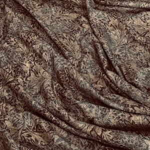 Brown Black Floral Stretch Lycra Fabric 58&#39;&#39; PRICE PER METER