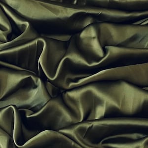 Olive Charmeuse Satin Fabric 58&#39;&#39; PRICE PER METER