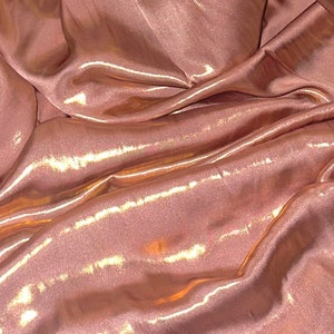 Dusty Pink Gold Shimmer Satin Fabric 58&#39;&#39; PRICE PER METER