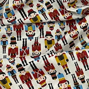 Weiß Bunt Militär Drummer Boy Poly Baumwolle Stoff 115 cm PREIS PRO METER