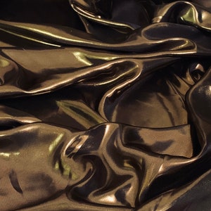Black Gold Shimmer Satin Fabric 58'' PRICE PER METER