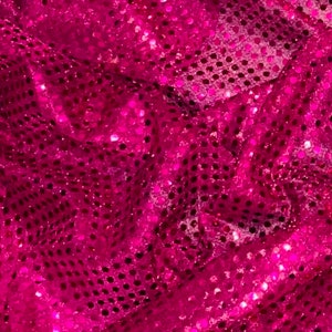 Hot Pink Sequin Fabric 45&#39;&#39; PRICE PER METER