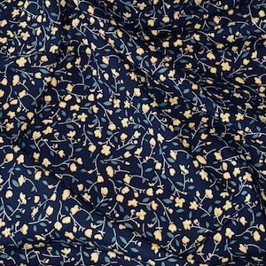 Navy Multicoloured Ditsy Floral Viscose Fabric 58&#39;&#39; PRICE PER METER