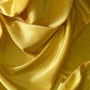 Tissu imitation soie shantung jaune 58 po. PRIX AU MÈTRE