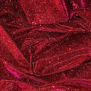 Red Pink Glitter Lurex Fabric 58'' PRICE PER METER