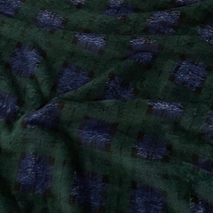 Bottle Green Blue Black Tartan Cuddle Fleece Fabric 58&#39;&#39; PRICE PER METER