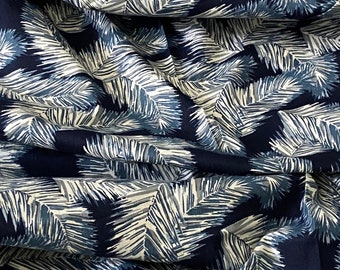 Tessuto 100% Popeline Di Cotone, Stampa Girasoli Su Sfondo Blu Navy, Tessuto Artigianale Al Metro (CPO785NAV