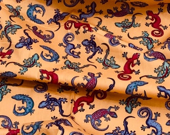 Multicolored Gecko Cotton Fabric
