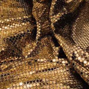 Gold Black Sequin Fabric 45'' PRICE PER METER