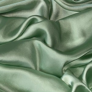 Light Green Charmeuse Satin Fabric 58&#39;&#39; PRICE PER METER