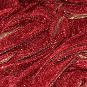 Red Gold Glitter Lurex Fabric 58'' PRICE PER METER