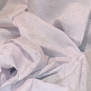 White Broderie Anglaise Fabric 45&#39;&#39; PRICE PER METER