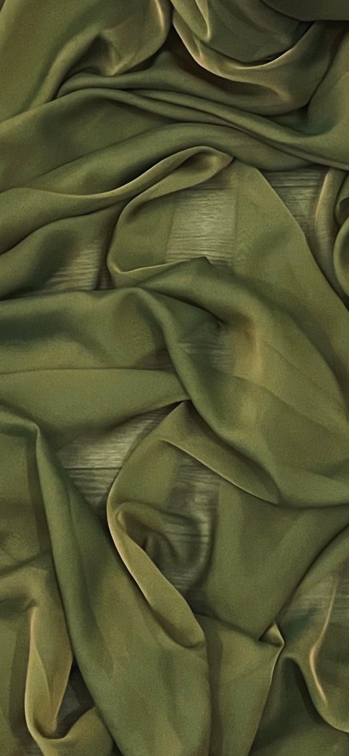 Emerald Green With Gold Metallic Silk Chiffon Fabric--by the
