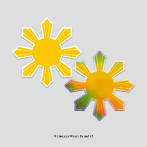 Philippinische Sonne | Aufkleber | Matt / Holographisch