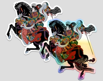 Tomoé Gozen | Onna Musha | Femme samouraï | autocollant | Mat / Holographique