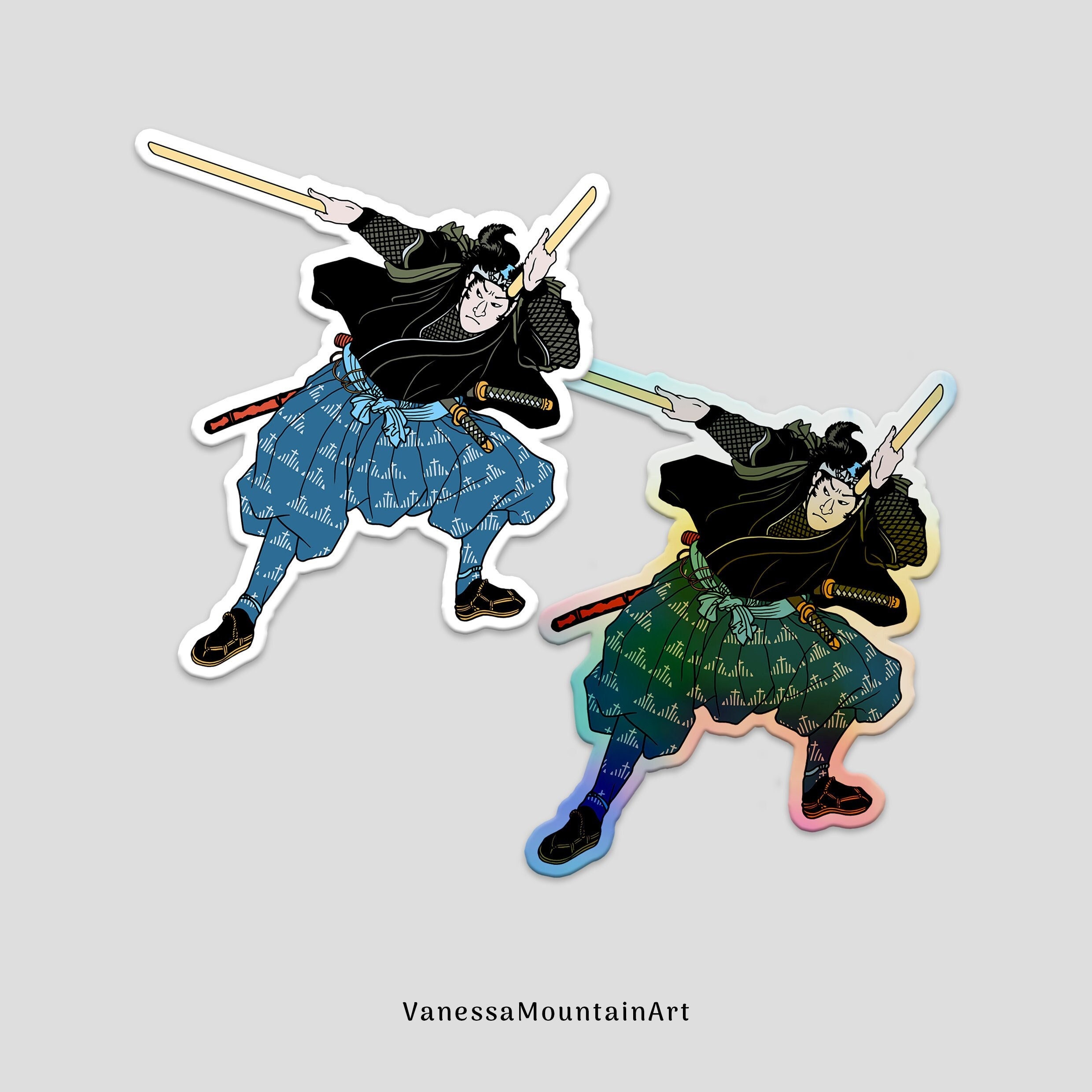 Miyamoto Musashi | Samouraï | autocollant | Mat / Holographique