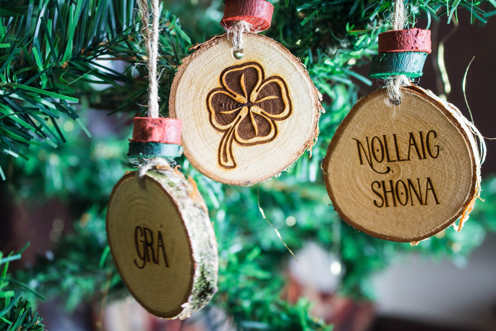 Irish Christmas Decorations Set of 3 Nollaig Shona Grá Etsy
