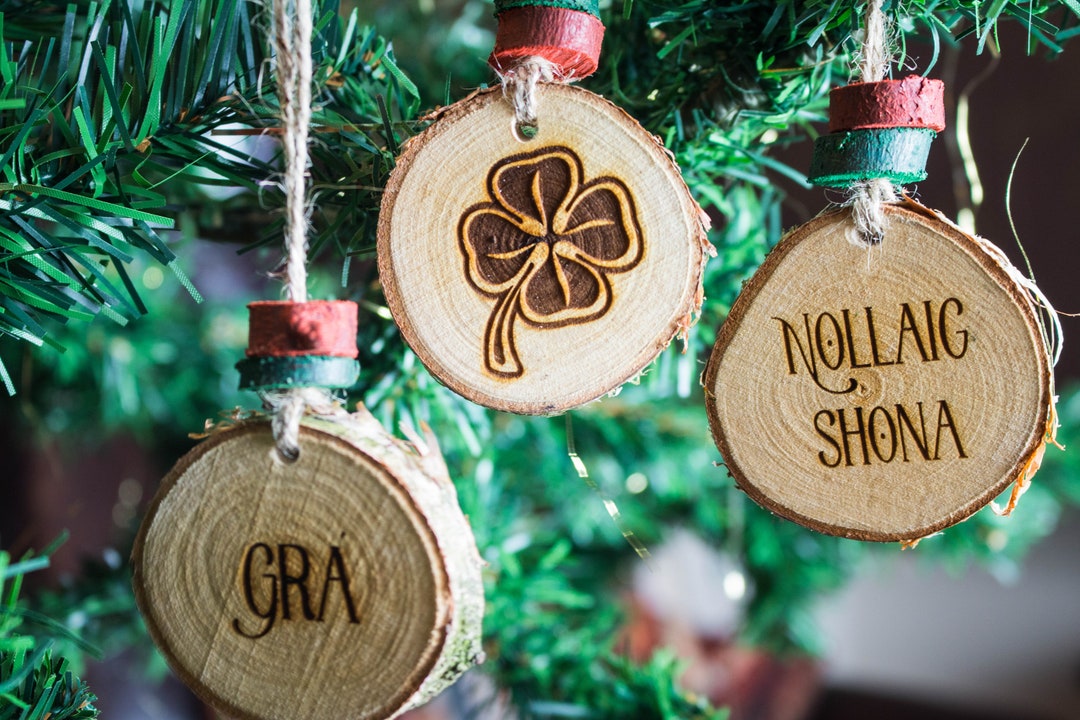 Irish Christmas Decorations Set of 3 Nollaig Shona Grá Etsy