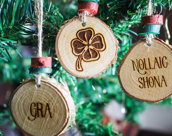 Irish Christmas Decorations Set of 3 Nollaig Shona Grá - Etsy Denmark