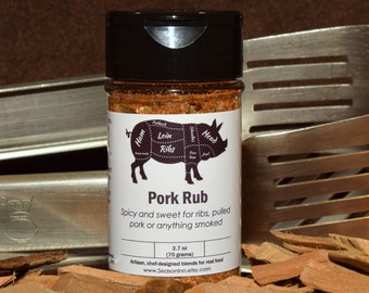 SeasonInn Pork Rub. Dry rub seasoning with balanced sweet and heat for ribs, pork butt or smoked wings. Natural, gluten free spice blend.