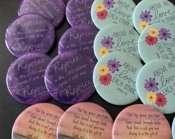 Pin - Bible Verse, Christian Metal Pin, Christmas, Easter, VBS Gift (2.25x2.25in)