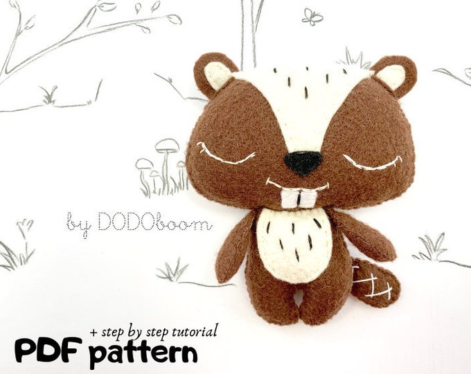 Beaver STUFFED ANIMAL Sewing Pattern - Digital Download - Etsy Canada