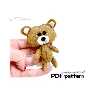 Felt bear doll, felt boy pattern, felt bear tutorial, felt toy pattern, felt bear diy, diy felt gift, felt bear toy, easy felt pattern diy
