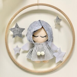 Felt Angel Pattern, Hoop Art Tutorial, Felt Hoop Angel Diy, Felt Doll ...