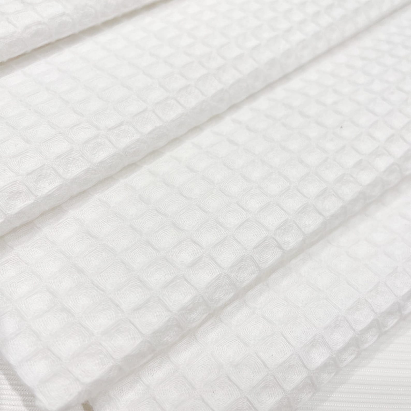 White cotton waffle pique fabric WHITE waffel pique by the Etsy