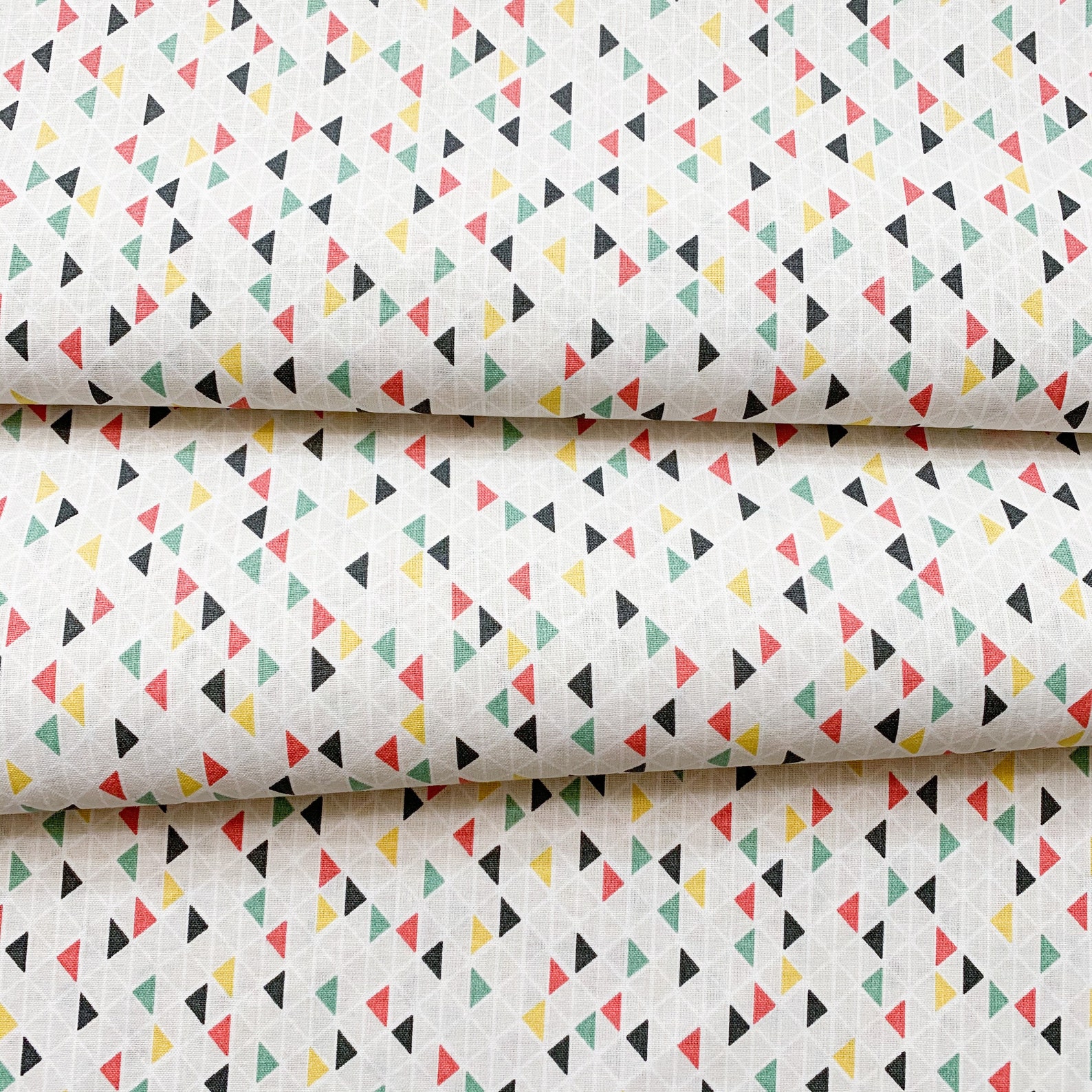 Geometric fabric cotton modern fabric small little triangles Etsy