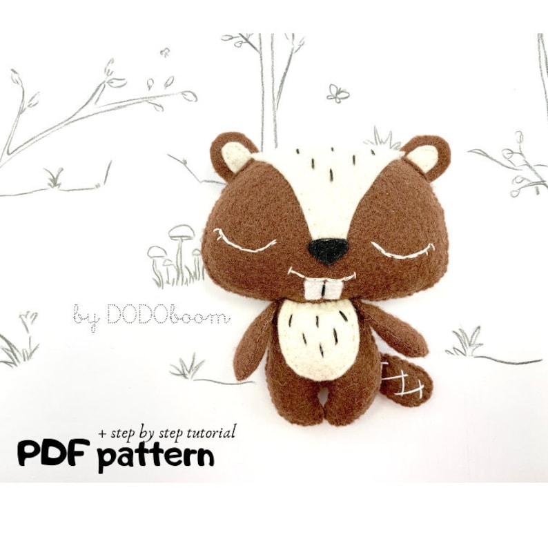 Felt Beaver Pattern Beaver Toy Diy Baby Beaver Beaver Etsy