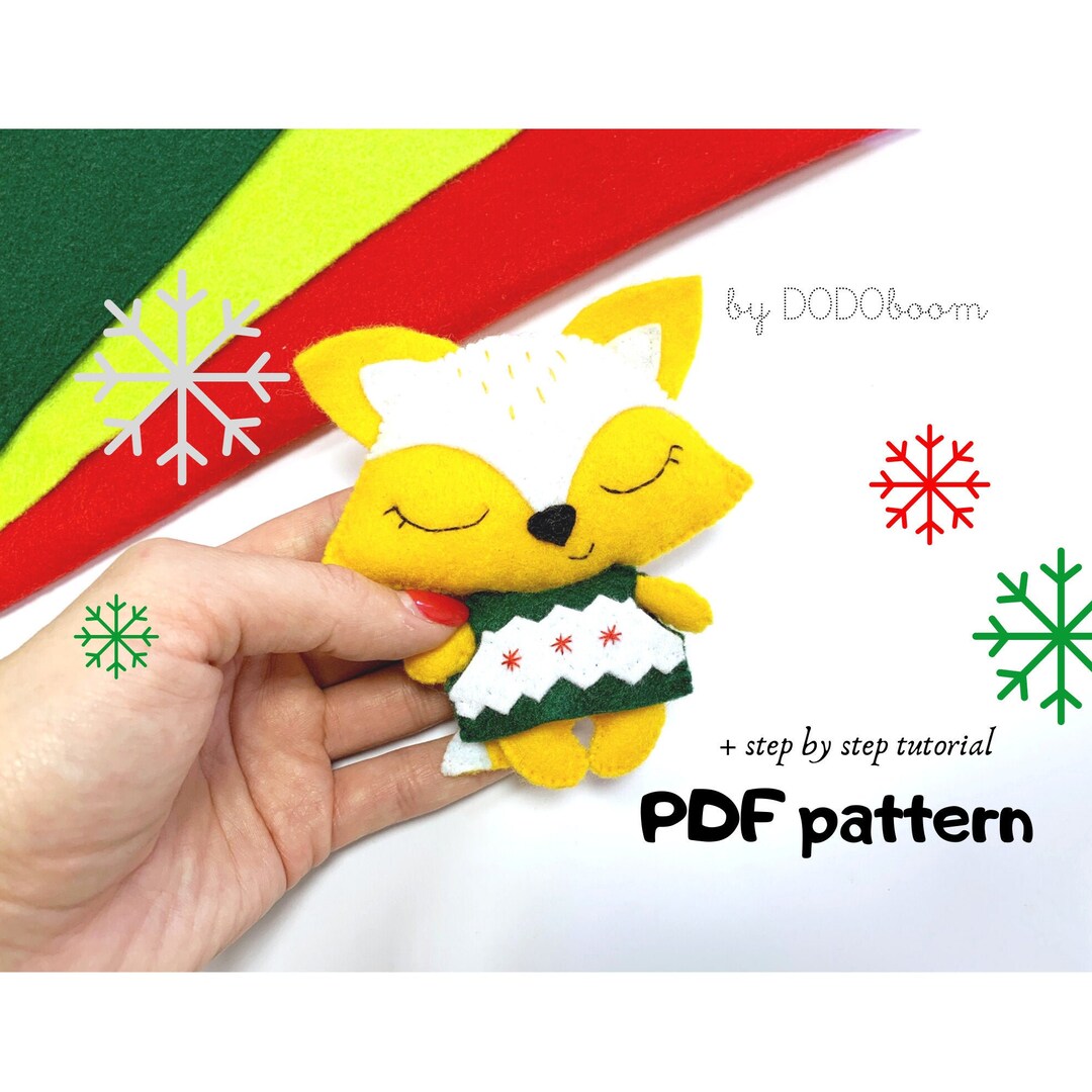Pattern Baby Fox Cute Fox Pdf Pattern, Stuffed Toy Fox Sewing Pattern, Fox Toy Diy, Felt ...