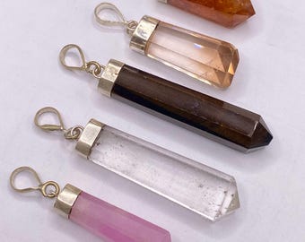 5 Pieces Natural Mix  Pendants with 925 Silver /Gemstone/Necklace/Jewellery